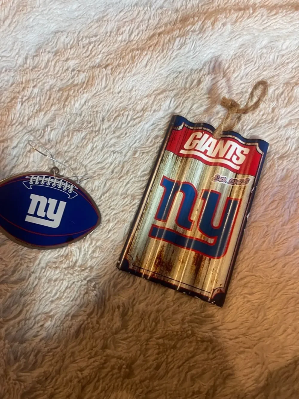 New York Giants Hanging Ornaments - Blue & Red